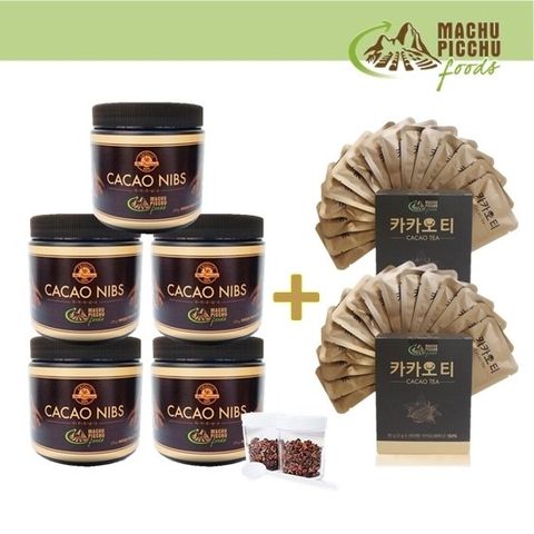 마추픽추 카카오닙스 4통+1통(총 1,350 g) + 카카오 티 2박스 (총 30티백)