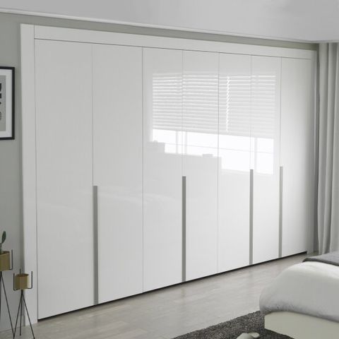 바이엘 글로시 붙박이장 화이트 하이글로시_선반형 (290~300cm)