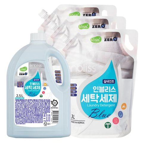 인블리스 블루 실내건조 세탁세제 2.5L+3Lx3개 (11.5L)