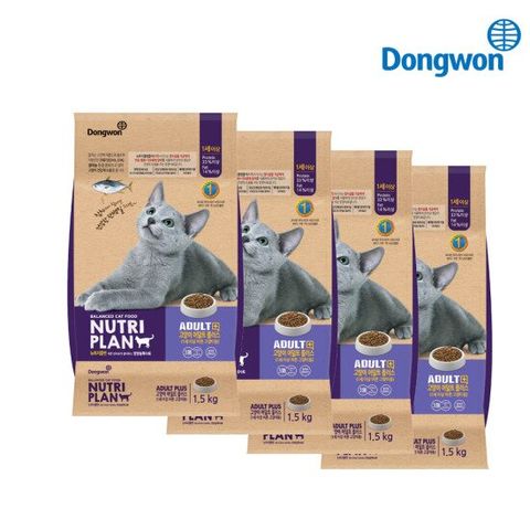 동원 뉴트리플랜 어덜트캣 플러스 1.5kg×4개 (총6kg)