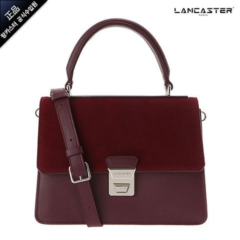 LANCASTER 랑카스터 가랑스 & 벨루어 토트 스몰 (571_25_BORDEAU