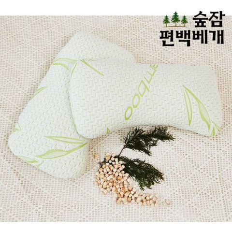 국산 편백 100% 숲잠 편백베개 두개세트(베개2개+방향주머니2개)