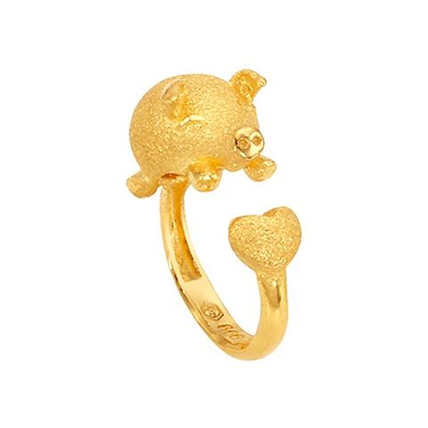 [골드피아] 24K 순금 하트 복돼지 돌반지 3.75g