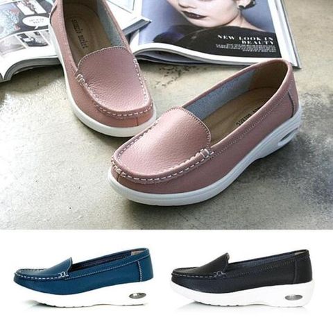 4.5cm 천연소가죽 심플 컴포트화 BKHB6358