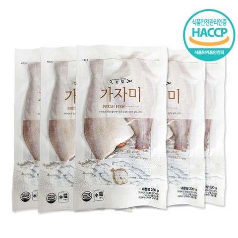 [식탁이야기] HACCP인증 국내산 포항 손질 가자미 중 220g이상 (2미) X 5팩