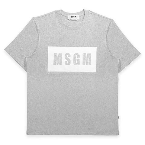 MSGM 3040MM67 217096 94 박스 로고 남성 반팔티