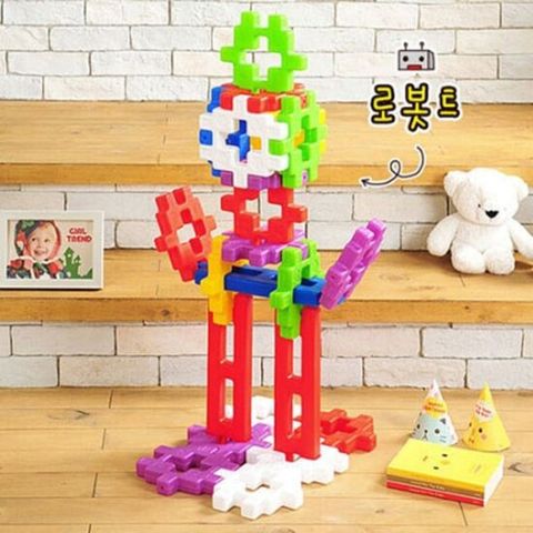 멀티블록 놀이 모양 유치원 교구 기본40p 일자10p