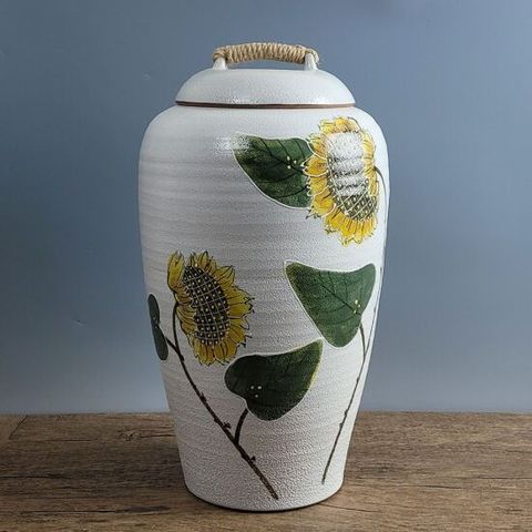 소금항아리 백분청 바람해바라기 20kg 쌀독 쌀통 현관