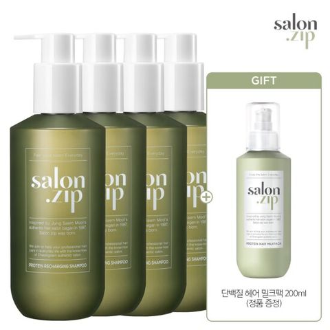 정샘물 살롱집 단백질 리차징샴푸 400mlX4개(밀크팩 200ml 증정)