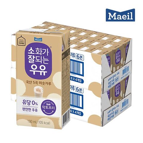 [매일] 소화가 잘되는 우유  5곡 미숫가루 190mlX48팩