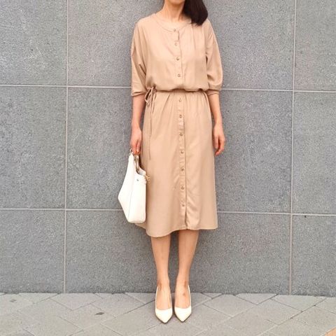 롱 셔츠 원피스 남방 봄 가을 플레어 긴팔 빅사이즈 미시 허리끈