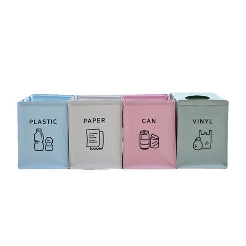 라온 재활용 분리수거함 중형 4P/비닐 쓰레기 휴지통