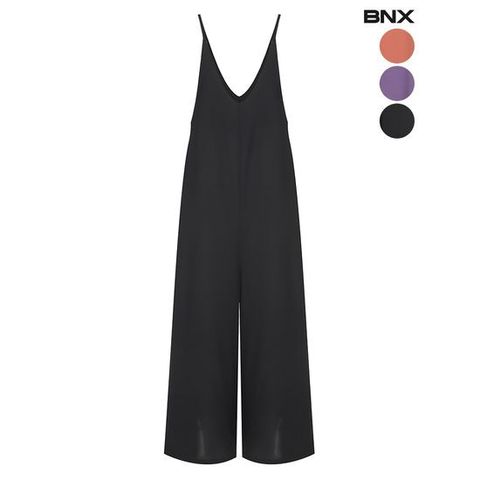 [BNX]여성 딥브이넥 와이드 점프수트