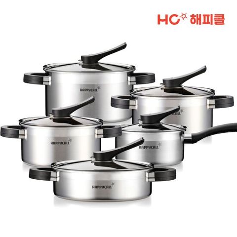 HC해피콜 통3중 스테인레스 냄비 5종 세트