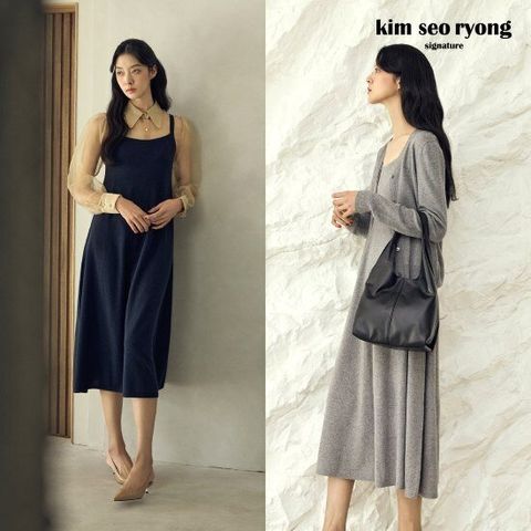 김서룡 25SS 실크캐시미어 100% 뷔스티에 니트 원피스 [런칭 가격 179,900원]