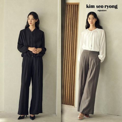 김서룡 25SS 셔링 와이드팬츠 [런칭 가격 69,900원]