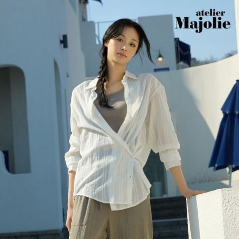 아뜰리에마졸리 25SS 에어리 텍스쳐 코튼 셔츠 2종 [런칭 가격 79,900원]