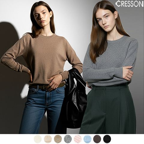 [크레송] 캐시미어 100 라운드넥 풀오버