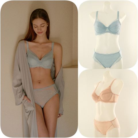 [현대백화점] [비너스] 24SS(AB컵SET)페미닌한 풀컵 보정브라 햄팬티 (VBR1493AB VPT1493H)