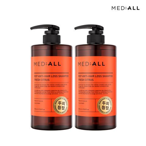 메디올 두피 탈모 비듬 완화 약산성 샴푸 800ml 시트러스향 x2개 +할인쿠폰