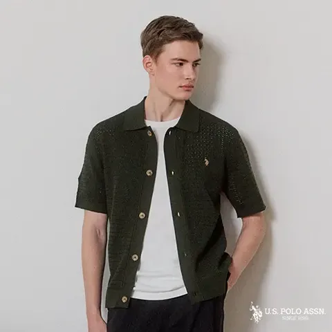 [U.S. POLO ASSN.] USPA 26SS 남성 코튼 썸머 가디건 단품