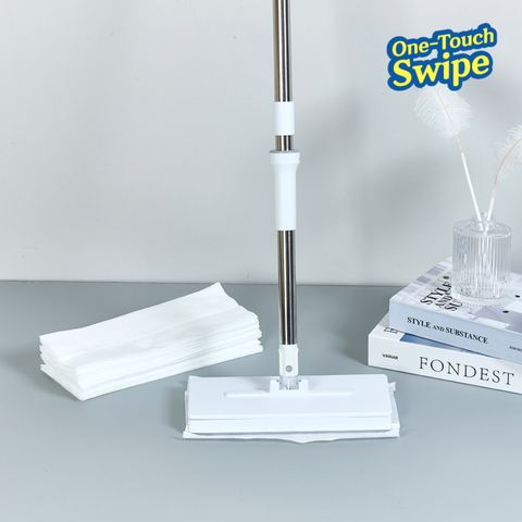 [1세트] 원터치 쓱싹 밀대 청소기 + 청소포 60매