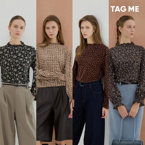 [TAG ME]태그미 26FW 패턴 소프트기모 블라우스 4종