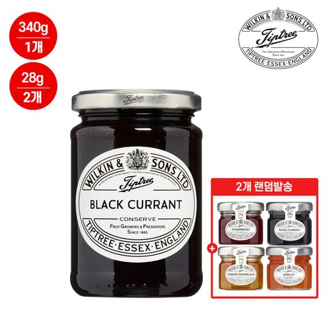 [팁트리]블랙커런트 컨저브 340g 1개+28g 미니잼 2개 랜덤발송
