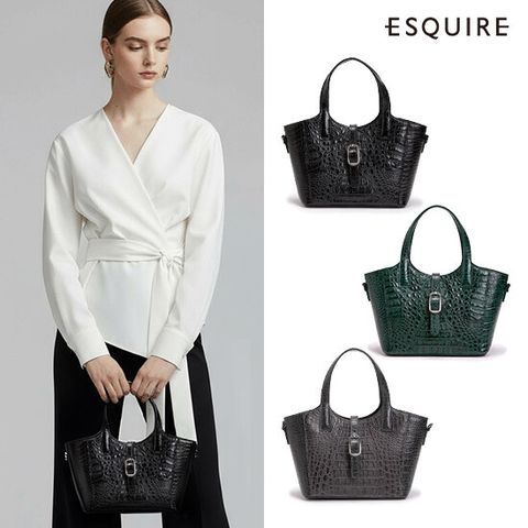 에스콰이아 25FW 벨라노 카이만 버킷백