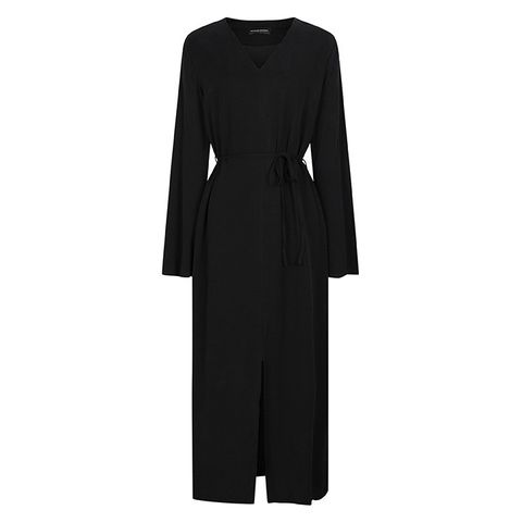 [르베리나] 허리 스트링 롱 원피스