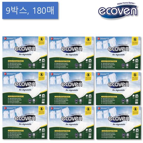 [에코벤] 시트세제 총180매 (20매X9팩)