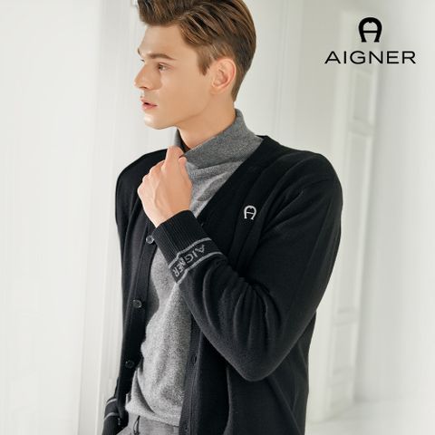 아이그너 25FW 남성 울캐시 배색 포인트 가디건