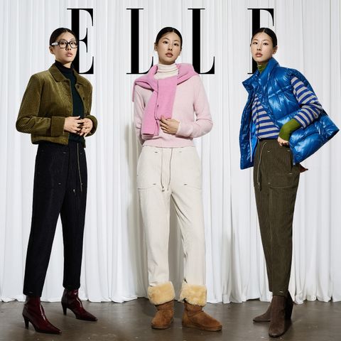 [ELLE]엘르 25FW 기모본딩 코듀로이 팬츠 3종
