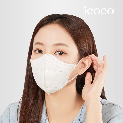 아이코코 KFAD 비말차단 마스크 50매 [화이트/블랙] [중형]