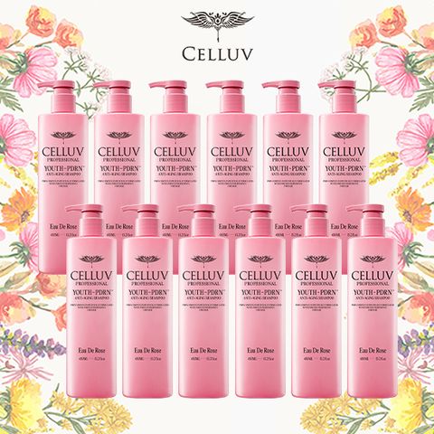 [여성 전문 탈모샴푸][CELLUV] 셀럽 YOUTH PDRN 샴푸 450ml x 12개 오드로즈향