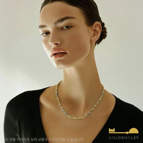 골든클레프 18K 투톤 싱가폴 목걸이