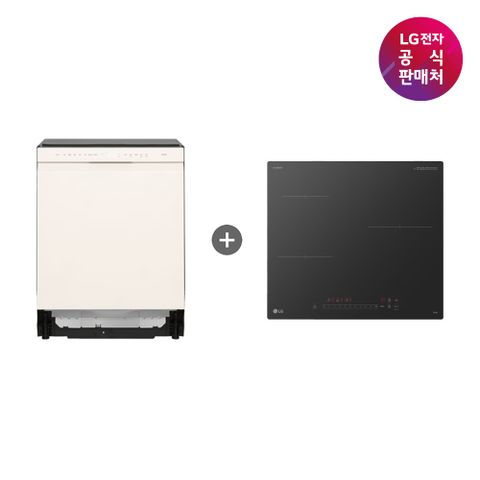 LG 디오스 오브제 식기세척기 빌트인 DUE1BGLE + 전기레인지 인덕션 BEI3QEBLOE
