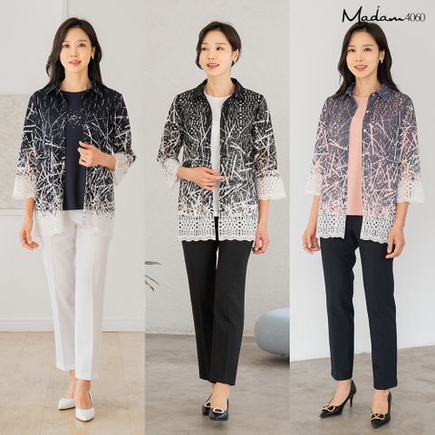 [마담4060] 셔링레이스 앙상블 2종