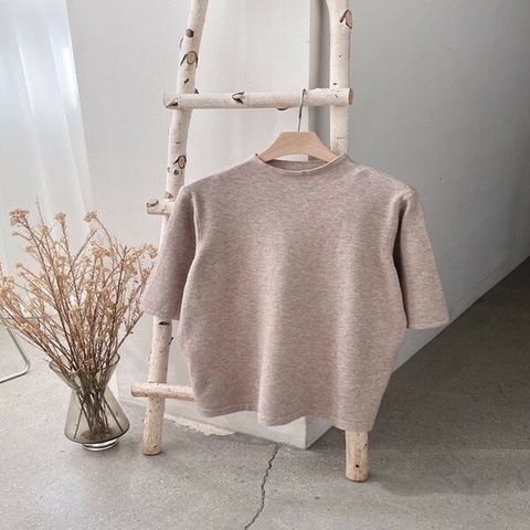 [하프클럽/다잇템]여소매모크넥모노톤색상환절기니트