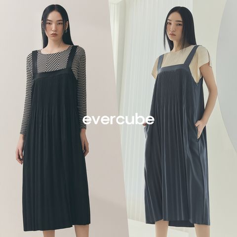 [런칭가 279000원] 에바큐브 플리츠 오버롤 원피스