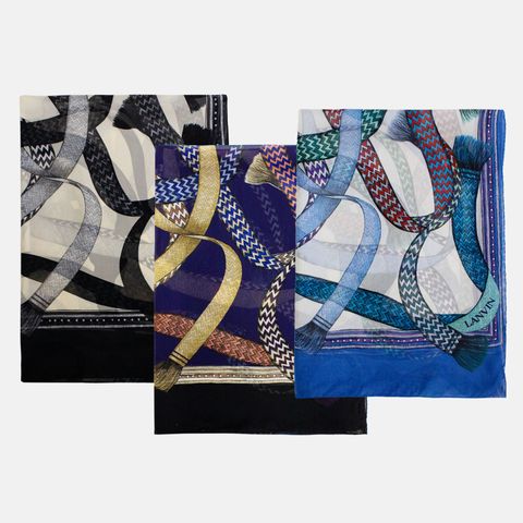 (랑방) 패턴 실크 스카프(SQ561)