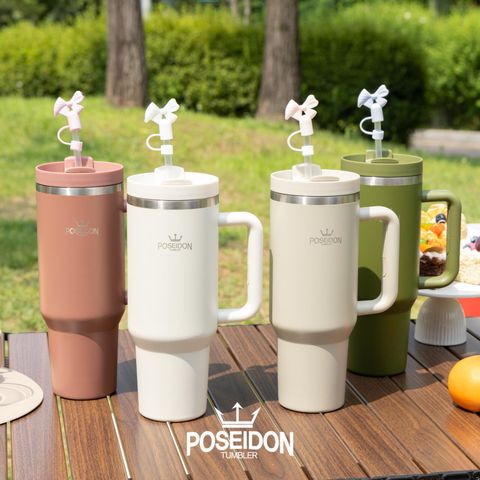 [방송에서만][포세이돈] 1.2L 대용량 텀블러 1+1구성 (빨대2P+마개2P포함)