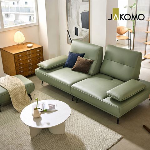 [자코모] 라파 스윙 3인 기능.성 럭스 통가죽 천연면피 소가죽 소파+스툴