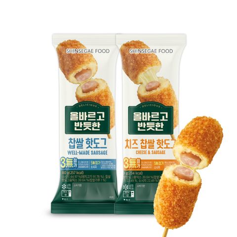 올바르고 반듯한 핫도그 세트 (찹쌀15개+치즈15개)