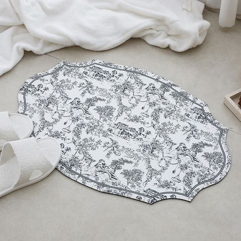 (타원형) 바이빔 소프트 규조토 발매트 (40x60cm)