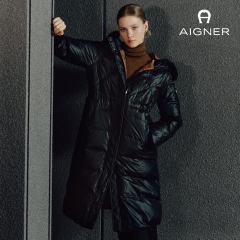 [방송중에만 10만원 세일] 아이그너 25FW 후드 트리밍 덕다운 롱 코트