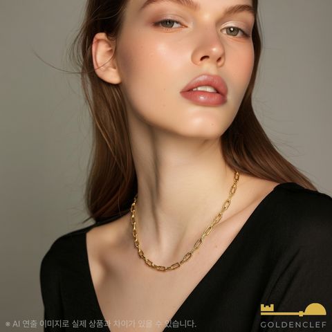 골든클레프 18K 새틴 클립 목걸이