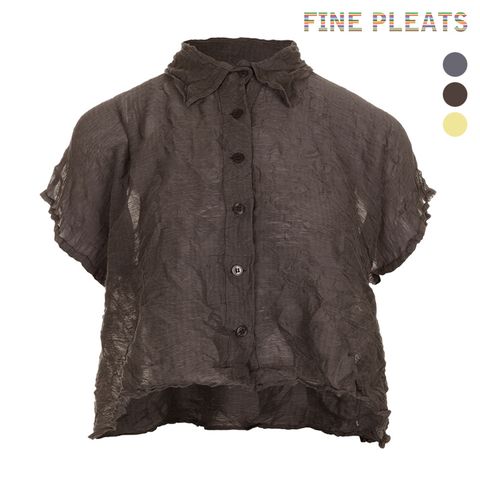[백화점동일브랜드] [FINE PLEATS] 피네 플리츠 반팔 A라인 숏 가디건 [3컬러]
