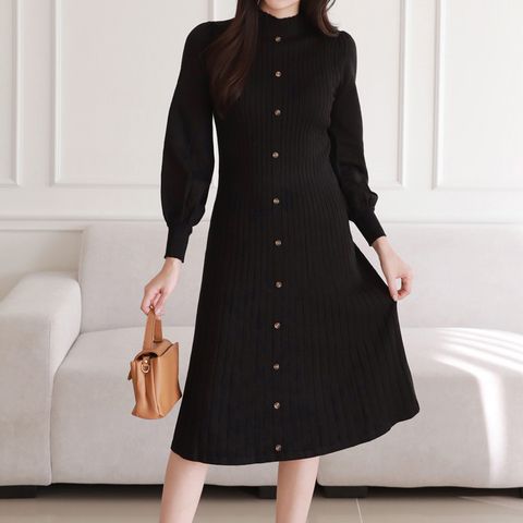 [르베리나] 오메드 슬림핏 니트 롱 원피스