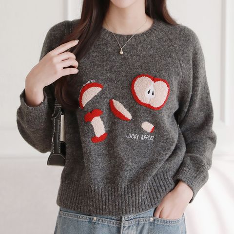 [르베리나] 멀디 애플 포인트 큐티 니트 티셔츠